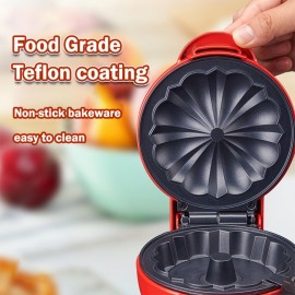 [1pc Mini Waffle Maker] 1pc Multifunctional Mini Waffle Maker | Non-Stick Coating, Quick Heating for Cakes, Bread and Breakfast | Essential Christmas Gift for Home