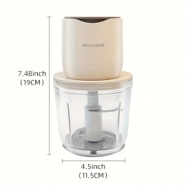 MOCCA HOUSE Wireless Meat Grinder with USB Charging, 20.29oz Large Capacity, Household Electric Multi-Function Food Processor, Mincer, Blender, Juicer, Ice Crusher