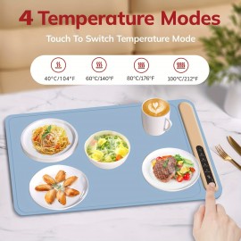 4-Temperature Mode Electric Warming Tray - Touch Control, Foldable Silicone Insulation Board for Hot Food & Beverages, 110-130V, US Plug, Ideal Christmas Gift for Home Use, Food Warming Tray, Sleek Modern Design, Durable Kitchen Item