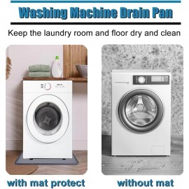 [No Hole Design Washer Pan] Non-Slip Silicone Washing Machine Drip Tray | 27x27 Inch Waterproof Washer Drain Pan, Anti-Vibration Floor Protector for Dryer and Washer, Easy Clean Leak Mat with No Hole Design