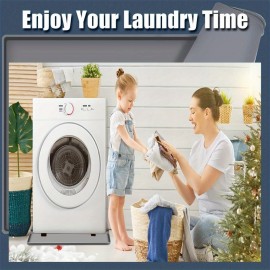 [No Hole Design Washer Pan] Non-Slip Silicone Washing Machine Drip Tray | 27x27 Inch Waterproof Washer Drain Pan, Anti-Vibration Floor Protector for Dryer and Washer, Easy Clean Leak Mat with No Hole Design