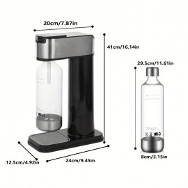 [Heavy-Duty Soda Maker] Hilton Heavy-Duty Stainless Steel Sparkling Water & Soda Maker | Non-Electric Carbonating Machine, Compatible with 1L PET Bottles & 60L CO2 Exchange Carbonators