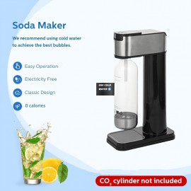 [Heavy-Duty Soda Maker] Hilton Heavy-Duty Stainless Steel Sparkling Water & Soda Maker | Non-Electric Carbonating Machine, Compatible with 1L PET Bottles & 60L CO2 Exchange Carbonators