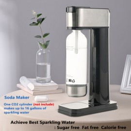 [Heavy-Duty Soda Maker] Hilton Heavy-Duty Stainless Steel Sparkling Water & Soda Maker | Non-Electric Carbonating Machine, Compatible with 1L PET Bottles & 60L CO2 Exchange Carbonators