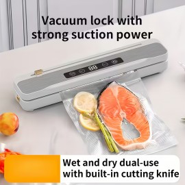 1pc Multifunctional Automatic Food Sealer, USB Rechargeable Portable Vacuum Packaging Machine with Snack Sealing and External Inflation Capability, Suitable for Long-Term Freshness