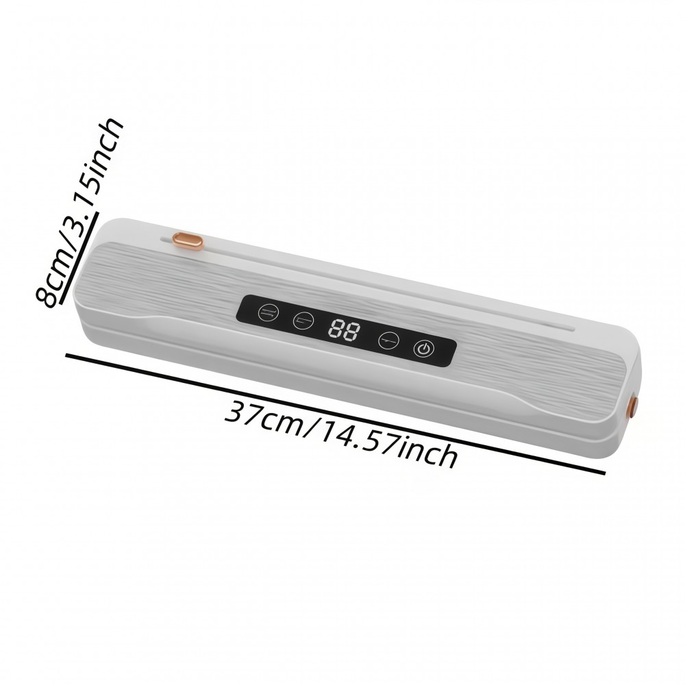 1pc Multifunctional Automatic Food Sealer, USB Rechargeable Portable Vacuum Packaging Machine with Snack Sealing and External Inflation Capability, Suitable for Long-Term Freshness