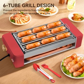 Electric 12 Hot Dog 5 Roller Commercial Sausage Grill Cooker Machine 800W, Food Service Equipment, Grilling, Compact Grill Cooker, Professionalgrade Machine, Commercialgrade Materials