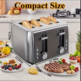 12-in-1 Portable Air Fryer Toaster Oven with Grill, Broil & Convection Bake - Large Capacity 6.34gal Stainless Steel Oven, 1400W Power, LED Touchscreen & Knob Control, Compact Design 