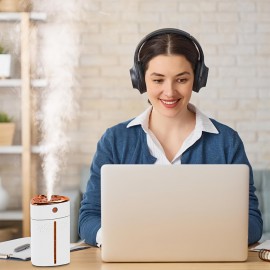 Mini USB Humidifier for Home, Car & Desk - Compact Air Mist Sprayer with Large Fog Output, Air Humidifier for Home, Warm Mist Humidifier, Humidifier for Living Room