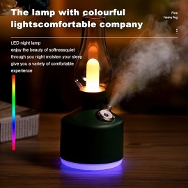 Retro Humidifier, Essential Oil Diffuser, USB Rechargeable, Portable Light Humidifier, Wireless Humidifier with LED Cap, 9.47oz Capacity, 1.5W Power, Suitable for Home and Camping, Room Humidifier, Stylish Diffuser, Modern Aesthetic, Efficient