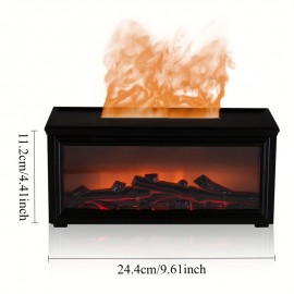 Upgrade 3D Flame Fireplace Aroma Diffuser, Aromatherapy Machine Colorful Humidifier Button type, 6/8/10 Hour Time BookingFor Homes, Offices, Yoga Studios, and Gyms