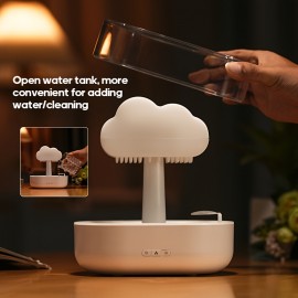 Simulated raindrop aroma diffuser machine colorful light rain mist essential oil diffuser USB desktop atmosphere rain cloud water drip humidifier
