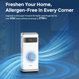 Powerful Portable Air Purifier with True HEPA H13 Filter, Smart App Control, 4-in-1 Air for Allergens, Dust, Smoke, Odors, Pollen, Pet Dander, Mold Spores, 99.99% Efficiency, 0.1, Quiet Operation, Compact & Stylish Design for Home, Car, Office, Large Room Coverage, Energy-Efficient, Durable & Easy Maintenance, Black/White, Ideal for Allergen-Free Air, Air Purifier For Home, Car Air Purifier, Smoke Eliminator, Purifier Air, Home Air Purifier, Air Filter For Home,