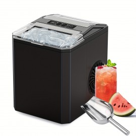 Ice Maker Machine - Produces 9 Bullet Ice Cubes In 6 Minutes Ice Machine, 26.5 Pounds Of Ice In 24 Hours Ice Maker Machine for Counter Top, Small Portable Self-cleaning Ice Maker Suitable for Homes, Kitchens, RVs, And Parties
