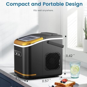 Portable Compact Ice Maker Machine with Self-Cleaning System, 24 lbs/Day & 24-Hour Operation, Digital Display & Timer, 2 Sizes (S/L) with Scoop & Basket - Countertop Ice Maker for Home, RV, Office, Bar, Coffee Station