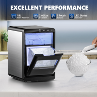 Nugget Ice Maker Countertop, 44Lbs/400lbs /24H Pebble Ice Maker Machine, Self-Cleaning Pellet Ice Machine with Ice Scoop&basket, Sonic Countertop Ice Machine for Home/Kitchen/Office (Black/Sliver)