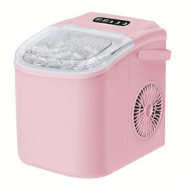 Saeoola Countertop Ice Maker Machine, Makes 9 Ice Cubes In 7 Minutes, Self-Cleaning Ice Maker With Ice Scoop And Basket, 2 Sizes Of Bullet Ice For Home, Kitchen, Camping, Party, RV. (BLACK)