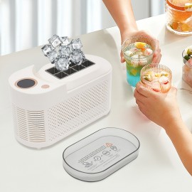 Ice Maker, 120W Mini Countertop Ice Maker, Compact Ice Machine for Home Car Travel for Home Kitchens, Restaurants, Bars, Hotels(White), Small Ice Maker Machine, Ice Maker with Handle, Ice Maker Machine Countertop, Portable Ice Maker