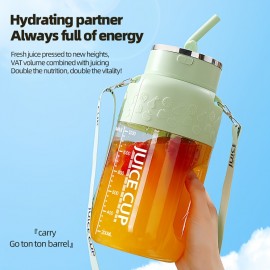 1200 milliliters capacity, universal for all seasons, large-capacity wireless portable juicer bucket, electric sports cup-style fresh fruit juicer, 10 sets of stainless steel blades, powerful motor, highly suitable for outdoor fresh juice extraction.