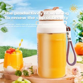 [800ml Large Capacity Juice Cup] 800ml Large Capacity Juice Cup with 14-Leaf Blades, Quick-Freeze Fresh Fruit Smoothie, One-Press Operation (Portable Leak-Proof + Direct Drinking Design)