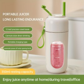 1pc Portable Wireless Juicer Cup with 1500mAh Battery - 18000 RPM Powerful Motor, One-Click Operation, 11.83oz Capacity, Compact Design for Travel, Camping, And Home Use, Juicer For Juice, Travel Juicer, Modern Juicer, Durable Juicer