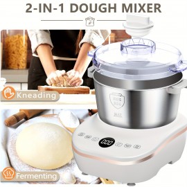 7L(7.3QT)Electric Dough Mixer with Ferment Function, Bread Maker Machine, Dough Maker Machine with 304 Stainless Steel Bowl, Microcomputer Timing, Household Flour Kneading Machine for Pizza Bread, Christmas Gift