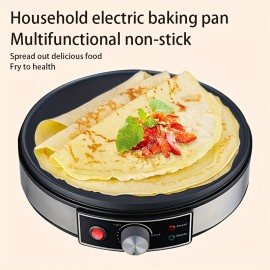 Adjustable Temperature Electric Pancake Maker - Non-Stick, Single-Sided Heating, 1000W/1200W Power, Round Design, Ideal for Crepes, Pancakes, Egg Pancakes, Spring Rolls, And More - Home Kitchen Appliance, Pancake Maker, Crepe Maker