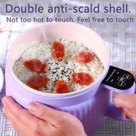 1.6L Electric Cooking Pot & Electric Hot Pot | Multifunctional Electric Stew Pot & Electric Frying Pan | US Plug | Timer Function Available | Intelligent Heat Preservation 