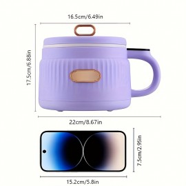 1.6L Electric Cooking Pot & Electric Hot Pot | Multifunctional Electric Stew Pot & Electric Frying Pan | US Plug | Timer Function Available | Intelligent Heat Preservation 