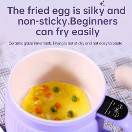 1.6L Electric Cooking Pot & Electric Hot Pot | Multifunctional Electric Stew Pot & Electric Frying Pan | US Plug | Timer Function Available | Intelligent Heat Preservation 