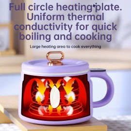 1.6L Electric Cooking Pot & Electric Hot Pot | Multifunctional Electric Stew Pot & Electric Frying Pan | US Plug | Timer Function Available | Intelligent Heat Preservation 