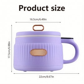 1.6L Electric Cooking Pot & Electric Hot Pot | Multifunctional Electric Stew Pot & Electric Frying Pan | US Plug | Timer Function Available | Intelligent Heat Preservation 