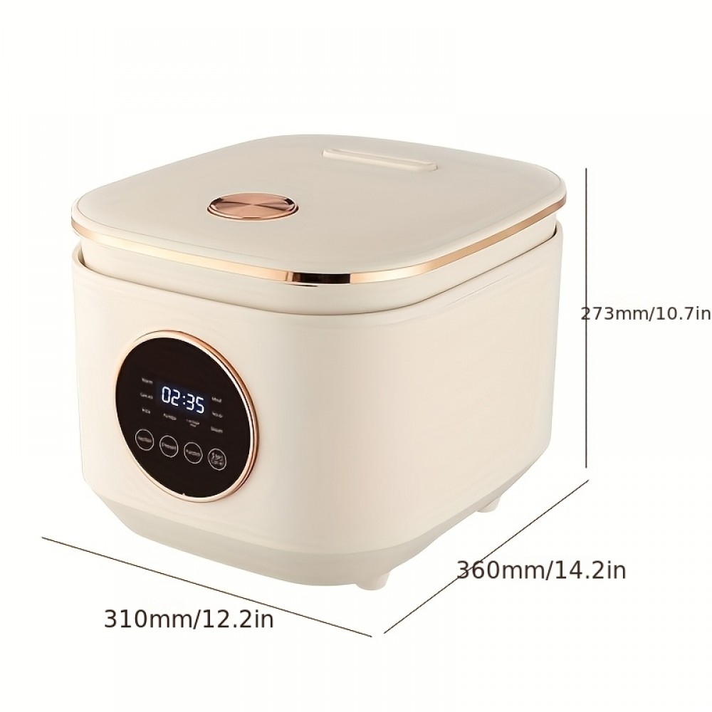 Home multifunctional large capacity 1.32gal rice cooker, fully automatic reservation steaming and cooking machine, with non stick inner pot, Home Meal Preparation, Steam Vegetables Appliance, Steam And Cook Machine, Compact Square Design, Minimalist Cookware, Busy Home Cooks
