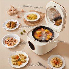 Home multifunctional large capacity 1.32gal rice cooker, fully automatic reservation steaming and cooking machine, with non stick inner pot, Home Meal Preparation, Steam Vegetables Appliance, Steam And Cook Machine, Compact Square Design, Minimalist Cookware, Busy Home Cooks