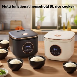 Home multifunctional large capacity 1.32gal rice cooker, fully automatic reservation steaming and cooking machine, with non stick inner pot, Home Meal Preparation, Steam Vegetables Appliance, Steam And Cook Machine, Compact Square Design, Minimalist Cookware, Busy Home Cooks