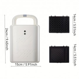 Small Multifunctional Waffle Maker Sandwich Machine Home Breakfast Maker Bread Machine Small Electric Fryer Double-Sided Heating Dual Plate Any Switch