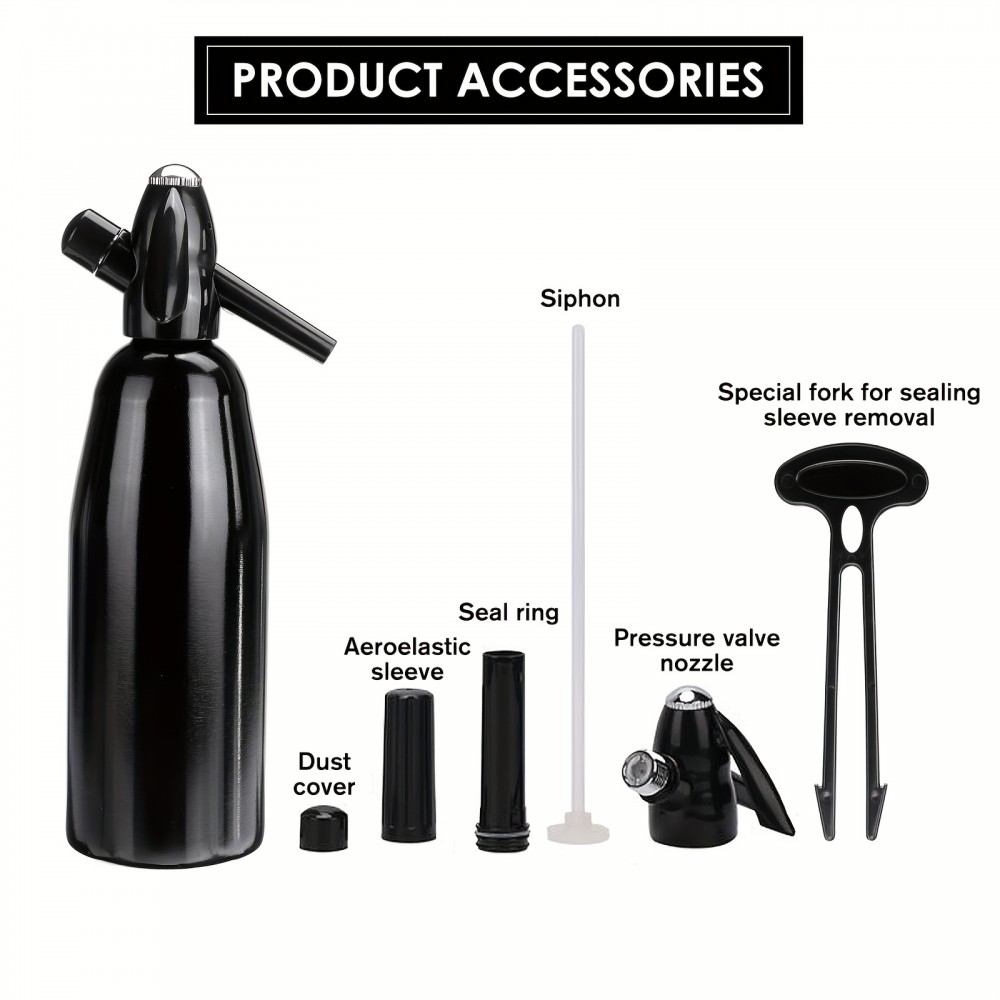 Portable Bubble Soda Maker - Manual Hand-Powered Carbonated Beverage Machine for Home, Bars, and Restaurants - Durable Aluminum Design with Easy-Use Handle and Spigot