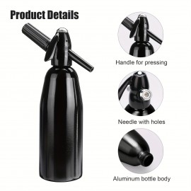 Portable Bubble Soda Maker - Manual Hand-Powered Carbonated Beverage Machine for Home, Bars, and Restaurants - Durable Aluminum Design with Easy-Use Handle and Spigot