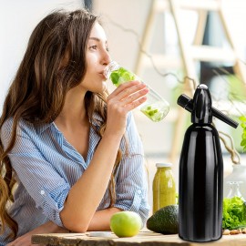 Portable Bubble Soda Maker - Manual Hand-Powered Carbonated Beverage Machine for Home, Bars, and Restaurants - Durable Aluminum Design with Easy-Use Handle and Spigot