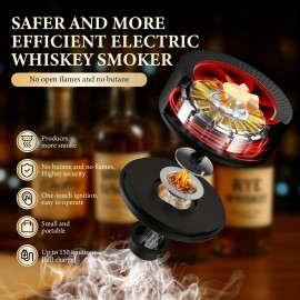 Electric Whiskey Smoker Kit, Cocktail Whiskey Smoker Infuser Kit with 6 Flavors Wood Chips Whiskey Gifts for Birthday Bourbon for Man Dad, Husband Boyfriend Drink Lover