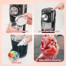 Shaved Ice hine Snow Cone hine Equipped With Stainl Steel Blade Adjustment Knob to Freely Adjust the Thickn of the Snowflakes and 2 Reusable Plastic Ice Mold Cup