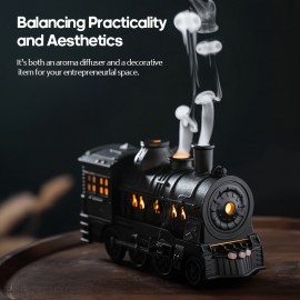 Creative Train-Shaped Diffuser, 2 Mist Outlets with Colorful Atmospheric Lights, Fun Jellyfish Spray Humidifier, Two-Level Timer Setting, Quiet Humidifier for Office/Bedroom, Humidifier for Bedroom, Humidifier for Large Room