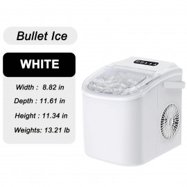 Hailang Countertop Ice Maker With Handle, Produces 26 Lbs Of Ice In 24 Hours, Makes 9 Cubes In 7 Minutes, Portable Ice Maker With Basket And Scoop, Ideal For Home/Kitchen/Camping, Black