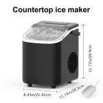 Ice Maker Machine For Countertop 30 Pound Bullet Ice Machine, Portable Bullet Ice Machine Can Produce 9pcs Of Bullet Ice In 6 Minutes, With Automatic Cleaning Function For Baskets And Spoons, And Can Be Operated With One Click For Campings