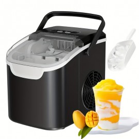 Countertop Ice Maker, 28 Lbs/24 Hrs, 9 Bullet Ice Cubes In 6 Minutes | Nugget Ice Makers Countertop, 45lbs/24H Pebble Ice Maker Machine With Self-Cleaning, Stainless Steel Housing, With 2.5qt Water Reservoir For Home/kitchen/office