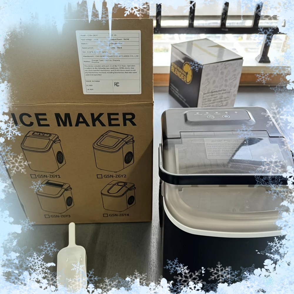 Ice Maker Machine Countertop, 9 Cubes Ready In 7 Mins, 20lbs In 24Hrs, 2 Sizes Of Bullet Ice, Self-Cleaning Ice Maker Machine with Ice Scoop And Basket for Home