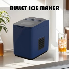 Ice Maker Countertop, 9 Cubes Ready In 7 Mins, 20lbs In 24Hrs, 2 Sizes Of Bullet Ice, Self-Cleaning Ice Machine With Ice Scoop And Basket For Home Kitchen