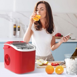 Bullet Ice Makers Countertop with Ice Scoop & Basket, Ready In 6 Mins, Self-Cleaning Ice, Portable Machine for Home, Office, Kitchen