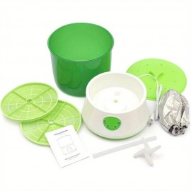 2-Tier 20W Automatic Bean Sprouter Machine - Large Capacity Seed Sprouting Kit for Cat Grass, Wheat, Mung Beans & More - Durable Plastic, 110V, US Plug, Perfect for Home & Commercial Use, Sprouting Equipment