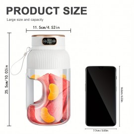 1500ml Large Capacity Portable Juicer with USB Charging, One-Touch Operation & Auto Cleaning - Heavy-Duty ABS Construction, 32000 RPM Motor, 1-Liter Capacity, Juicer For Home Use, Fruit & Vegetable Extractor, Compact Design, Durable Plastic